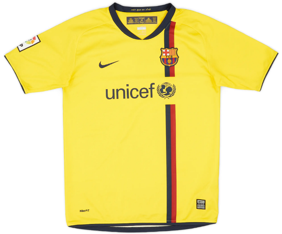 🟡 FC Barcelona 2008-09 Away Shirt — 🟡🔵🔴